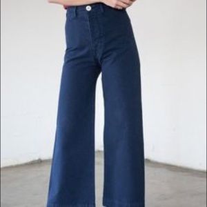 Jesse Kamm Midnight Blue Sailor Pants. Size XS